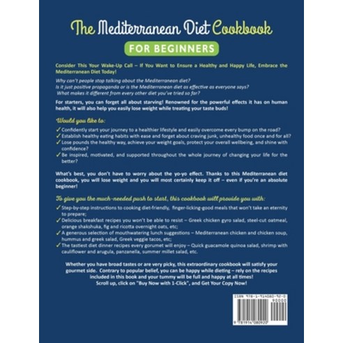 (영문도서) The Mediterranean Diet Cookbook for Beginners: Easy Healthy and Flavorful Mediterranean Rec... Paperback, Revolution Lab Ltd, English, 9781914080920