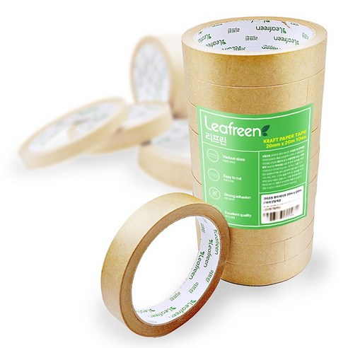 리프린 크라프트 종이 테이프 20mm x 20m, 20개, 무광
