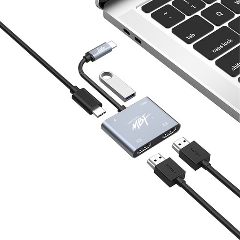 엠비에프 USB Type C to HDMI 듀얼 디스플레이 모니터 확장 컨버터 MBF-CDHD4K