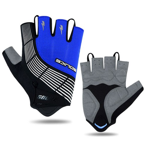 수케스포츠 하프 핑거 글러브 자전거 장갑 ST1901, Black + Blue