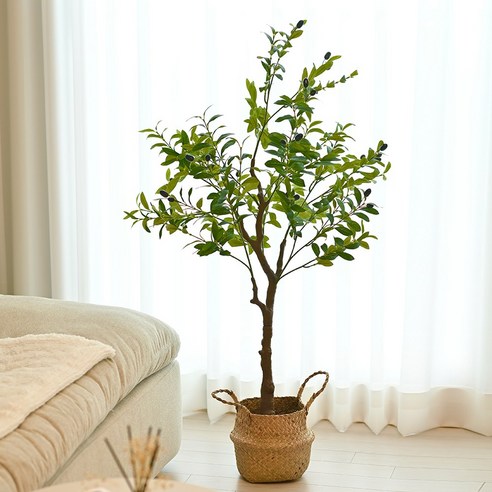 올리브나무 추천 상품아르띠콜로 조화 올리브 나무+해초 바구니 세트, 120cm, 1개 제품 사진