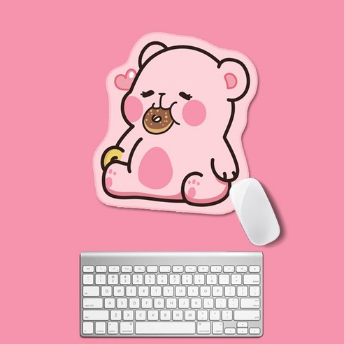 YJQ 큰 귀여운 Kawaii 마우스 패드 노트북 데스크 매트 데스크탑 고무 패드 게이머 게임 매트 PC 노트북 게임 액세서리, Littlepinkbear