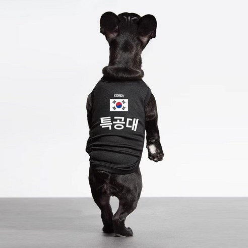 버닝오스 특공대 해병대 강아지옷 티셔츠, 특공대 블랙, 1개