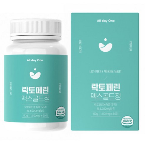 올데이원 락토페린 맥스 골드 3000mg 60정 락토패린 락토베린 프리미엄정 초유 단백질 유산균, 1통(60정) 2개월, 1개