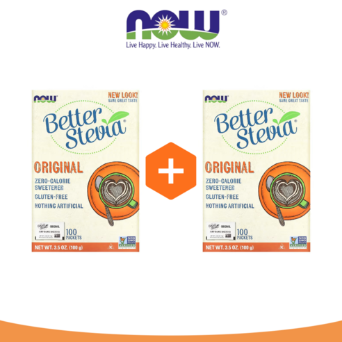 NOW Foods Better Stevia 제로 칼로리 과립 감미료 패킷 케토 친화적 당뇨병 환자에게 적합 에리트리톨 없음 100, 100g, 1개