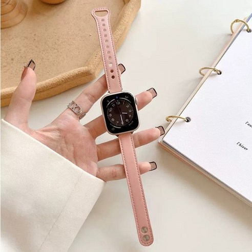 [용꼬리용용] 애플워치 스트랩 베스트 모음 SE 3 4 5 6 7 8, 핑크화이트