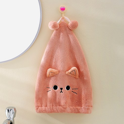 한한고양이 산호양털 흡수제 샤워캡, 26*33CM, 벚꽃 가루