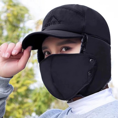 포레케슬 겨울 방한 군밤 모자 귀달이 마스크 남녀공용
