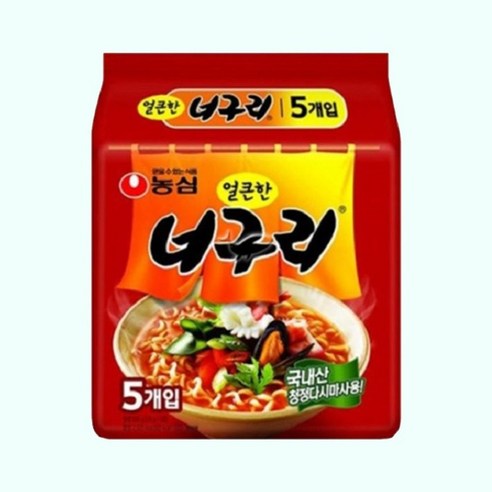 얼큰한너구리 120g x 5개 1봉지 농심 풍미업 간편식 모에모에큥 캠핑요리 야식 달콤한유혹 홈캉스, 20개