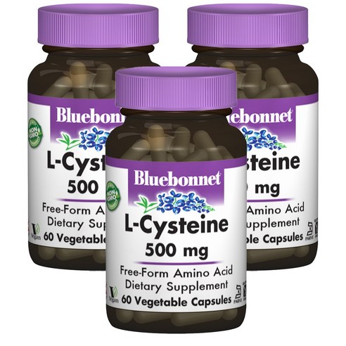 블루보넷 L-시스테인 500mg 베지터블 캡슐 글루텐 프리 비건, 60정, 3개