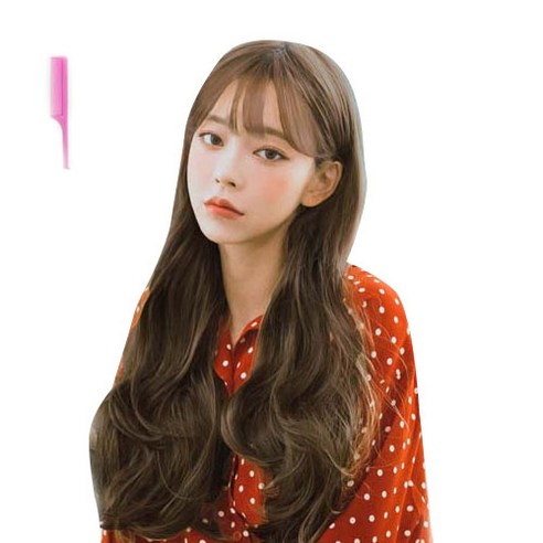 가발매니아 큐리펌 66cm 리얼라인피스(제디원사) 하이커버피스 풀커버 오픈 반가발 여자부분+꼬리빗 1개, 투톤브라운