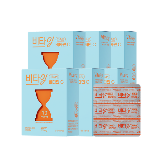비타잉 지속성 비타민C 10시간 지속 메가도스 천연비타민 수험생 직장인 부모님 영양제 솔루티, 30정, 6개