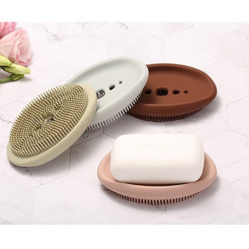 모던 욕실 실리콘 비누받침 라운드 세면대 싱크대 물빠짐 다용도 받침 홀더 화장실 위생 청소 항균 4개입 (컬러 랜덤), {"사양":"타원(무작위 색상)"}
