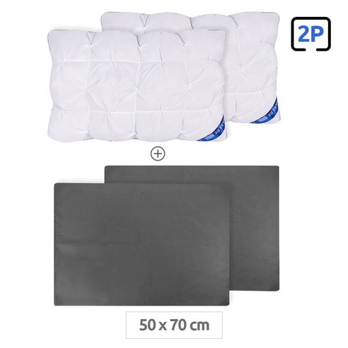 FASEN 베개 이탈리아 7성급 호텔 베개 OEKO-TEX 알러지/진드기방지 항균인증 50x70/40x60 cm 수면 배게 배개 베게 베개솜 배게솜 덤으로 베개커버 1/2개 증정, 하얀색, 2개