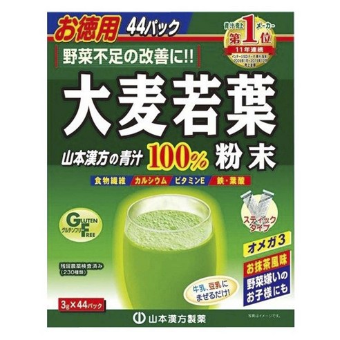 Yamamoto Kanpo 보리 어린 잎 분말 스틱 타입, 132g, 1개