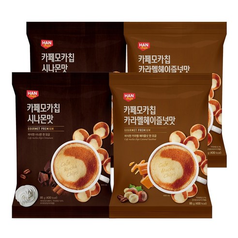 [티각태각] 카페모카칩 시나몬맛 85g 2개+카라멜헤이즐넛맛 85g 2개, 단품