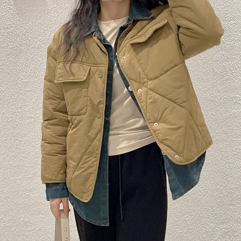 퀸앤조이 올포디 퀼팅 레이어드 패딩 점퍼