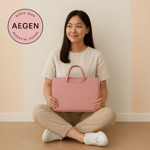 Aegen 가벼운 노트북 파우치형 가방 Lightweight Laptop Bag, 로즈핑크(Rose Pink)