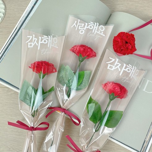 [오케이나우ㅣ강추] 특별한 사람에게 마음을 전하는 고급스러운 비누꽃 카네이션 한송이 꽃다발 [OKNOWㅣ추천상품]