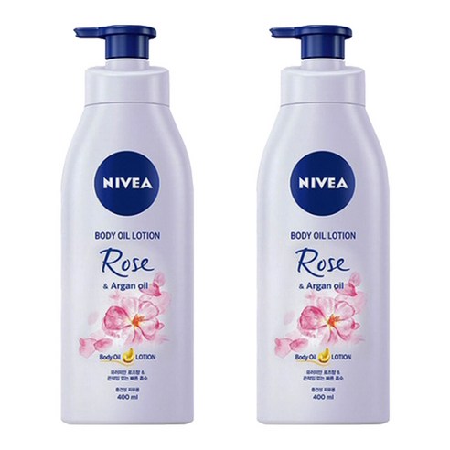 니베아 바디 오일 로션 로즈앤아르간 2개, 400ml