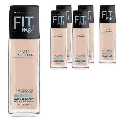 메이블린 핏 미! 파운데이션 매트 + 포어리스 30ml, 6개, 105 Fair Ivory