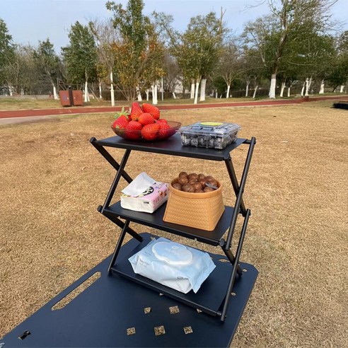 감성 캠핑을 완성하는 접이식 수납 선반으로 짐 스트레스 없이 떠나세요!