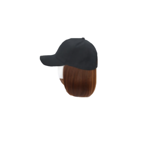에이플랫 일체형 보브단발 야구 모자가발 W13sh, 블랙모자, 라이트브라운 모발, 1개