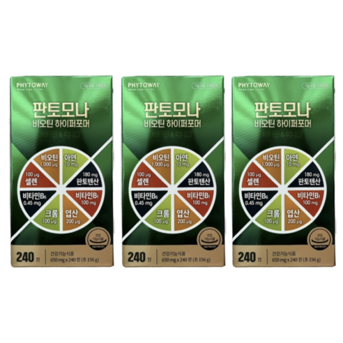 판토모나 비오틴 하이퍼포머 6개월분, 3개, 240정