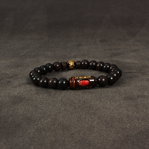 벽조목 광명진언 3부적 염주 팔찌: 평온, 마음챙김, 보호의 길잡이