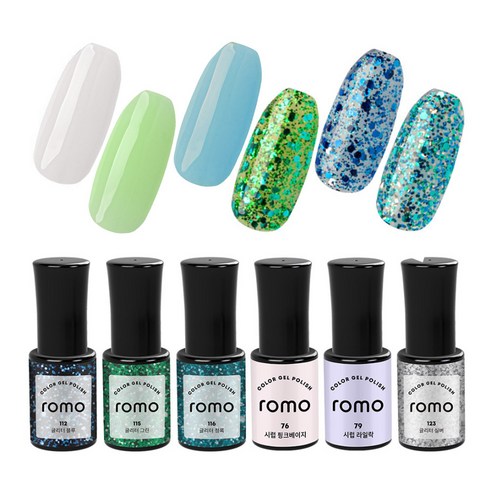 ROMO 로모 젤네일 6종 세트, 11. 로모젤 6종 6F1 [글리터&시럽 세트], 30g, 5ml, 1개
