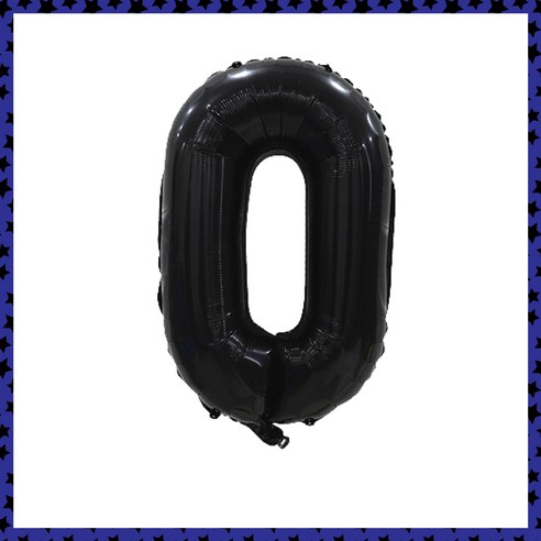 파티브로 숫자풍선 32인치(70cm) 생일 기념일 이벤트 포토존 꾸미기, 숫자0, 2개, 비비드블랙