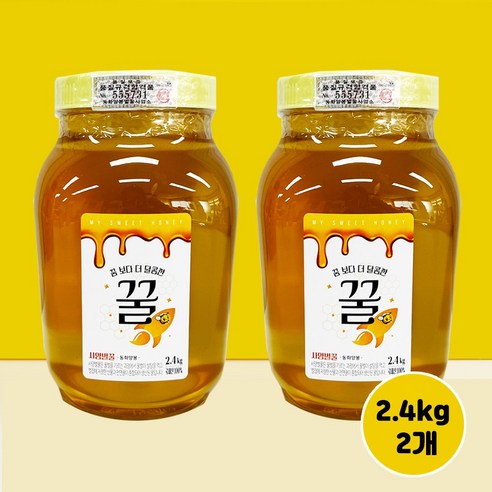 동화양봉 대용량 사양벌꿀 2개 세트, 2.4kg