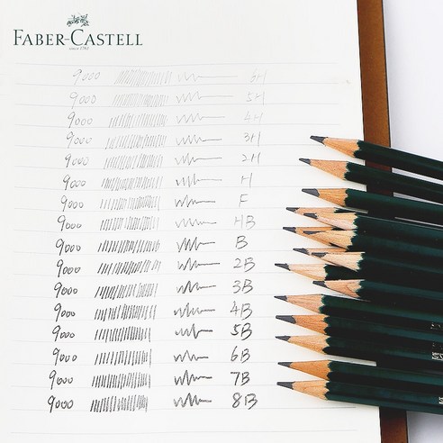 Faber Castell 9000 표준 연필 드로잉 동물 세트 16/12pc 흑연 스케치 연필 나무 블랙 크레용 육각 Bleistiftes|Standard Pencils|, 단일, 1개, 12pcs 6H