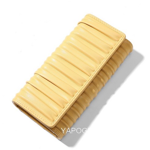 YAPOGI Weichen 지갑 여성 한국어 스타일 유행 Pleated 클러치 여성 30% 긴 지갑 Rse 제조업체 YAPOGI