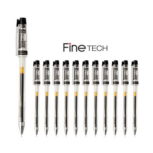 동아 홍당무 파인테크 중성 젤잉크펜 1타 12개입, 0.4mm-검정(12자루)