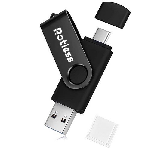ROTIESS USB3.0 USB3.1 메모리 usb c 플래시드라이브32기가64기가128기가256기가512기가 2 in 1펜드라이브c usb및 c타입usb포트포함, 256GB