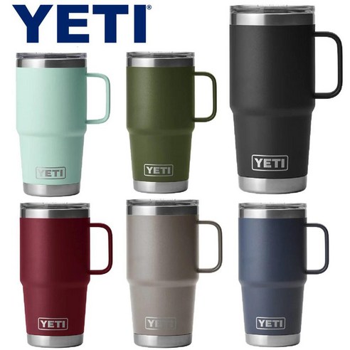 예티 램블러 20oz 텀블러 트라벨 머그컵 마그넷 뚜껑포함 6종 591ml YETI RAMBLER TRAVEL MUG, HIGHLANDS ..., 1개