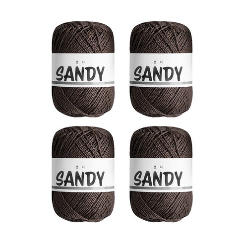 울클럽 샌디 뜨개실 50g 4볼 (총 200g), 8 다크브라운