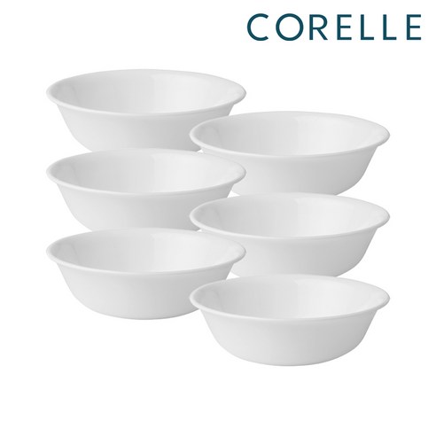 코렐 저스트화이트 미국형 국대접 6P, 화이트, 6개