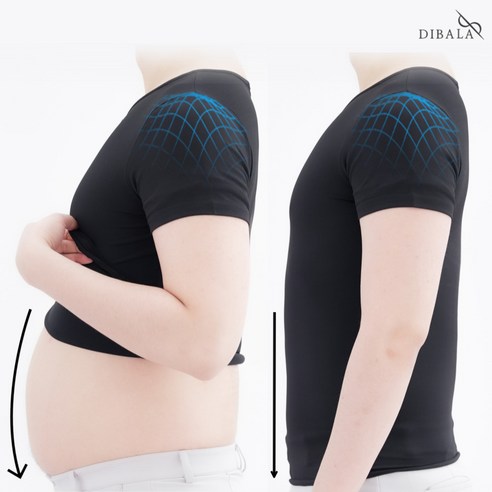 디바라 뱃살-10CM 어깨+3CM 남자 어깨뽕 보정속옷 티셔츠 런웨이 핏체인저