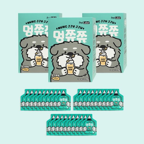 펫라벨 멍쮸쮸 강아지간식 닭가슴살 (30g x 30ea) 짜먹는간식, 30개, 30g