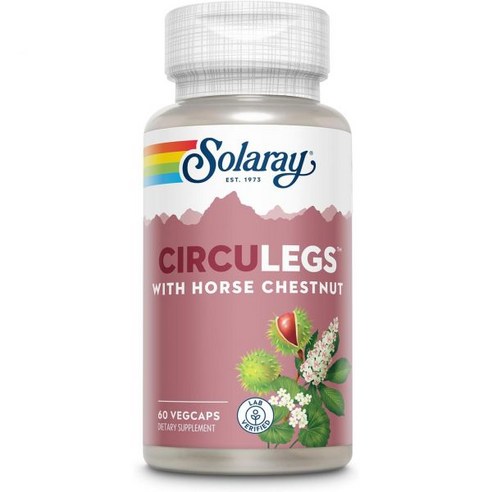 SOLARAY CircuLegs with Horse Chestnut Extract Gotu Kola Butcher's Broom and More Circulation and, 60 Count (Pack of 1)