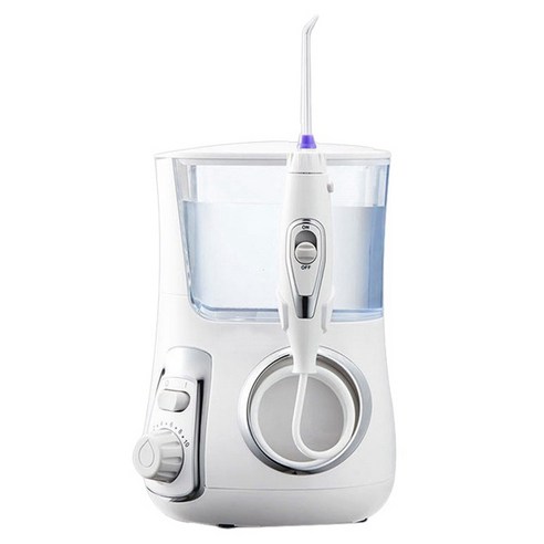 AFBEST 구강 세정기 워터 펄스 플로서 치과 제트 치아 클리너 800ml 물 탱크 및 노즐 관리 eu 플러그가있는 하이드로, 하얀색