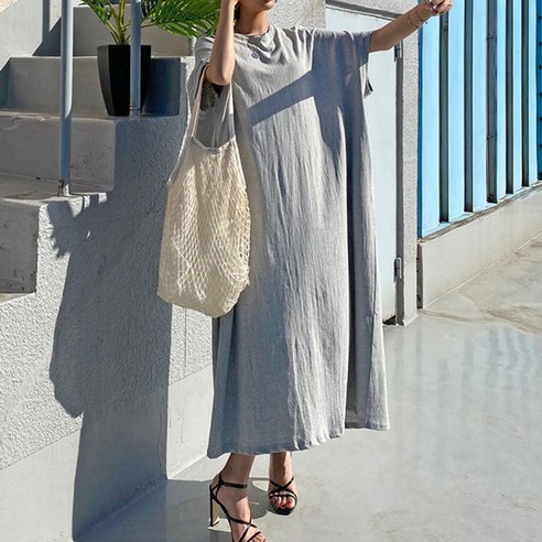 빅사이즈원피스 라운지 빅 박스 롱 원피스 빅사이즈 오버핏 체형커버 여름원피스 여성용 무지원피스 Best Top3