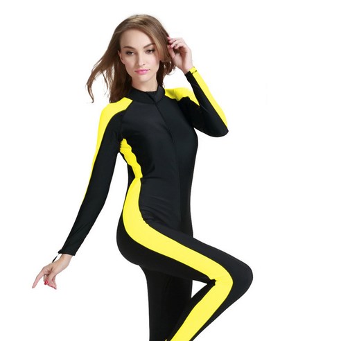 여성용 전신 서핑 웻슈트 잠수복 SBT--012, 노란색