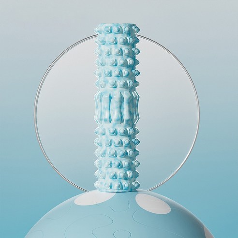 리빙공감 세상시원 요가 필라테스 스포츠 EVA 마사지 폼롤러, 1개, 화이트블루B타입