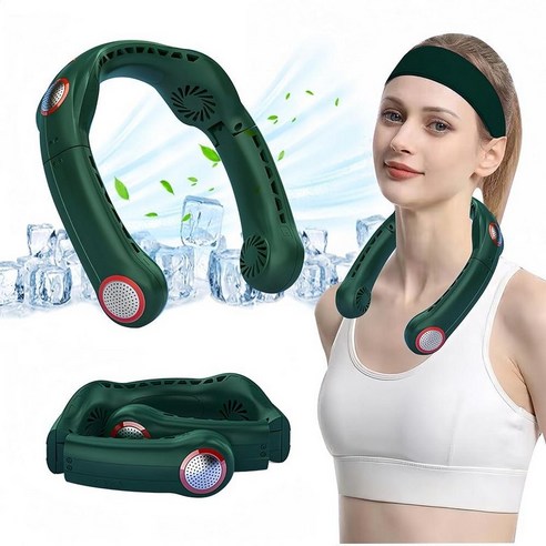 Viowey Neck Fan Portable Fan around Neck 4000mAh Battery Operated Wearable Personal A233856, Green_233856