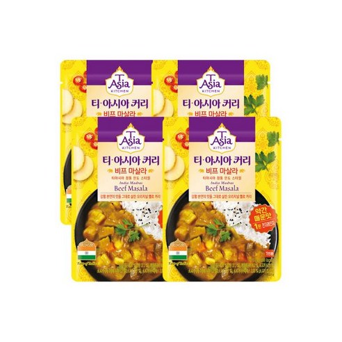 티아시아 비프 마살라 커리 170g x 4개 탕비실 가정용 사무실용