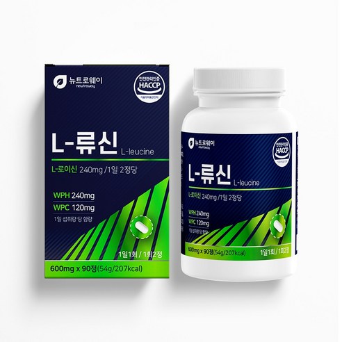단백질 합성의 핵심성분 류신 1일2정으로 꽉채운 근육건강 핵심성분 뉴트로웨이 L-류신600mg, 90정, 5개
