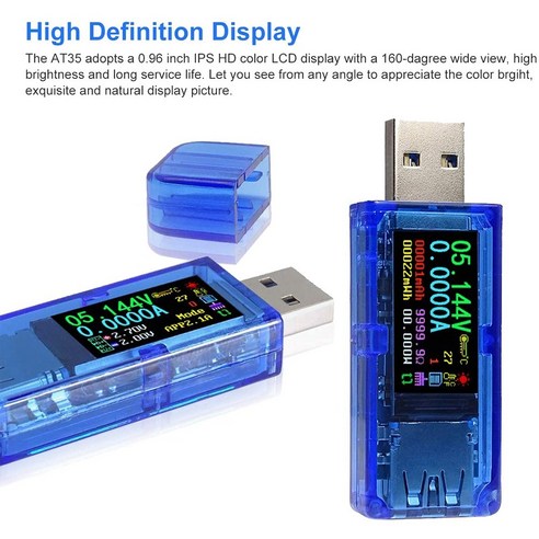 Lopbinte USB 3.0 테스터 멀티미터 3.7-30V 0-4A 전압 전압계